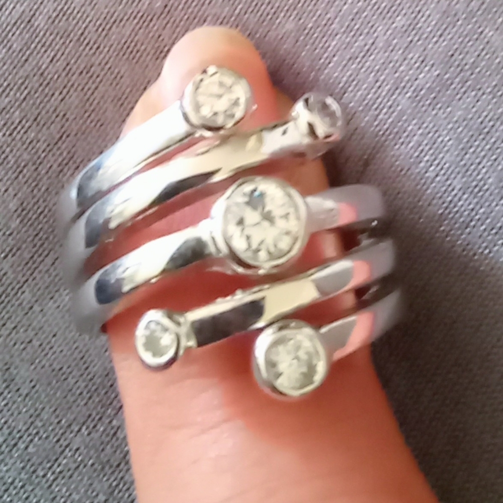Elegant Silver Multi-Band Ring